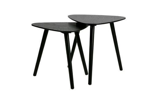 Lot de 2 tables d'appoint en bois noir Nila Détouré