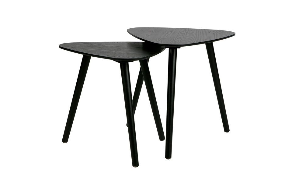 Lot de 2 tables d'appoint en bois noir Nila Woood