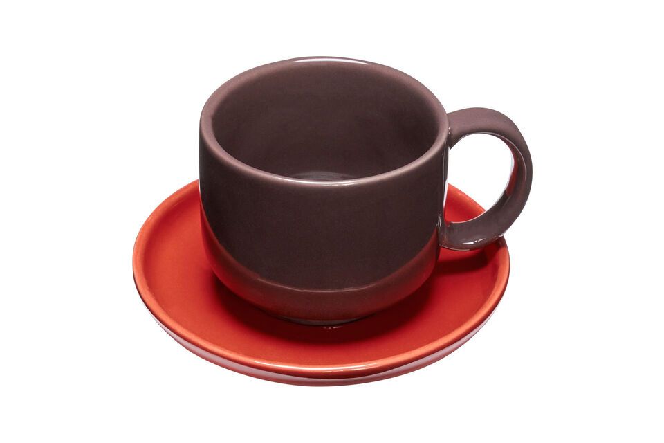 Lot de 2 tasses en céramique burgundy Amare Hübsch