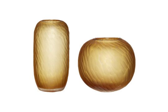 Lot de 2 vases en verre ambre Molecule Détouré