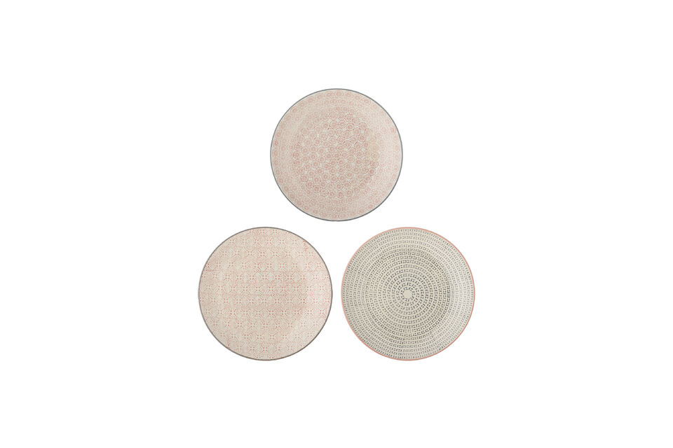 Lot de 3 assiettes Ø25 cm en grès multicolore Cécile Bloomingville