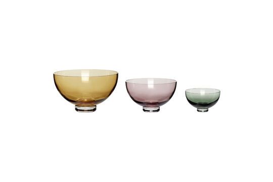 Lot de 3 bols en verre multicolore Radiant Détouré