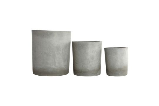 Lot de 3 cache-pots en ciment gris clair Ave