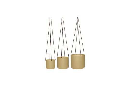 Lot de 3 caches-pots en coton beige Bloom Détouré