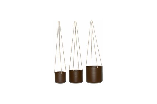 Lot de 3 caches-pots en toile beige Bloom Détouré