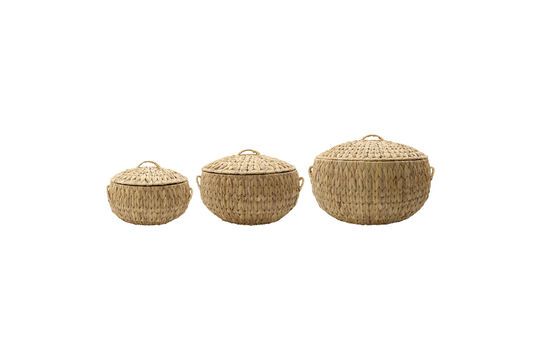 Lot de 3 paniers en fibres naturelles clair Rata