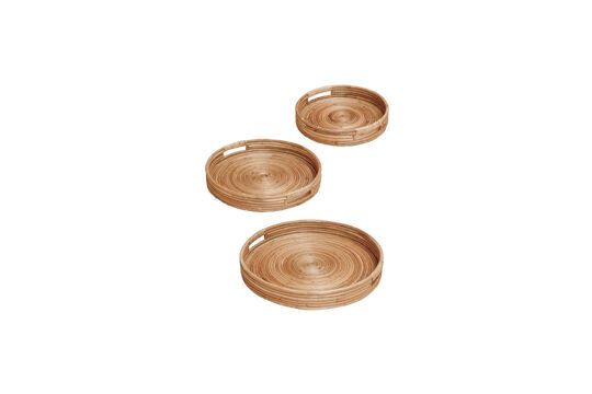 Lot de 3 plateaux en rotin clair Naturel