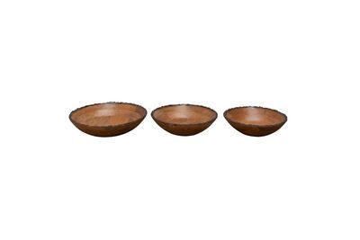 Lot de 3 saladiers en bois foncé Forest
