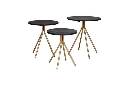 Lot de 3 tables d'appoint en bois noir Supremes