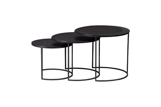 Lot de 3 tables d'appoint en métal marron foncé James Détouré