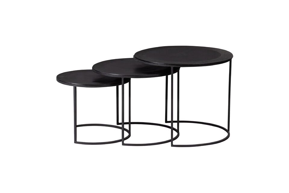 Lot de 3 tables d'appoint en métal marron foncé James Woood