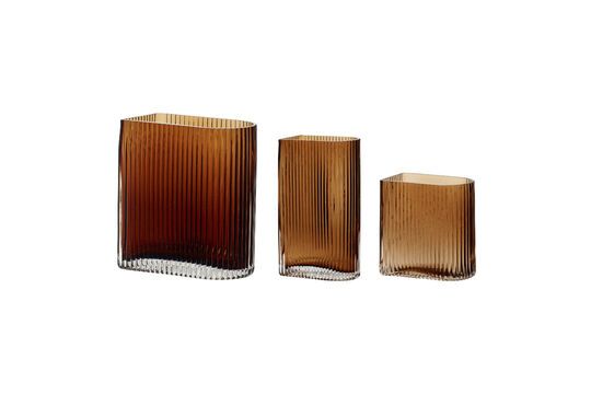 Lot de 3 vases en verre ambre Elements Détouré