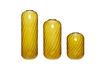 Miniature Lot de 3 vases en verre jaune Fleur 1