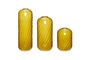 Miniature Lot de 3 vases en verre jaune Fleur Détouré