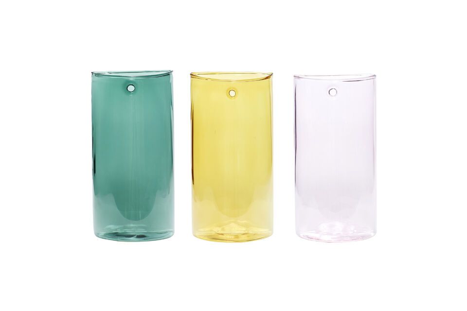 Lot de 3 vases en verre multicolore Popsicle Hübsch