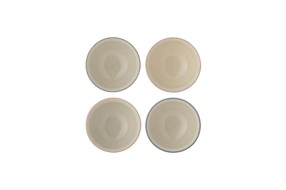 Lot de 4 bols Ø13,5 cm en grès multicolore Cécile - 3