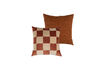 Miniature Lot de 4 Coussins en Coton Rose et Brun Rouille Zena 3