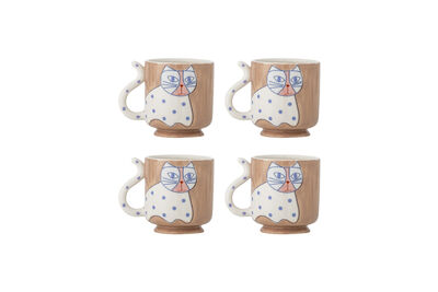 Lot de 4 mugs en grès multicolore Missy