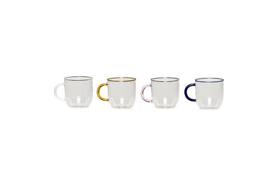 Lot de 4 mugs en verre multicolore Kiosk Détouré