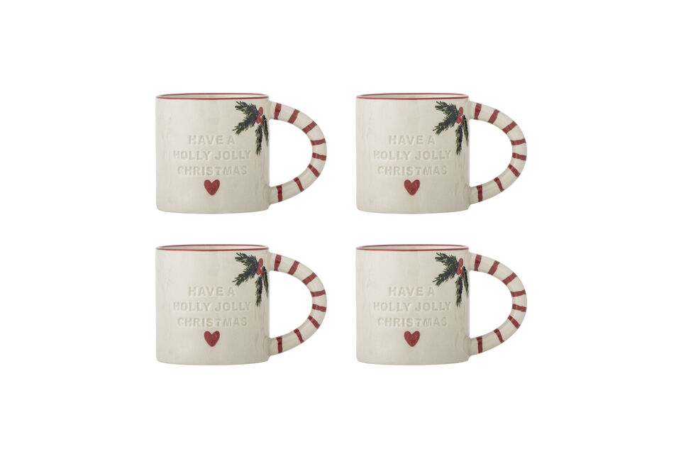 Lot de 4 tasses D7,5xH7,5 cm en grès Nature Jovida Bloomingville