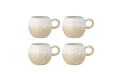 Lot de 4 tasses en grès nature Paula