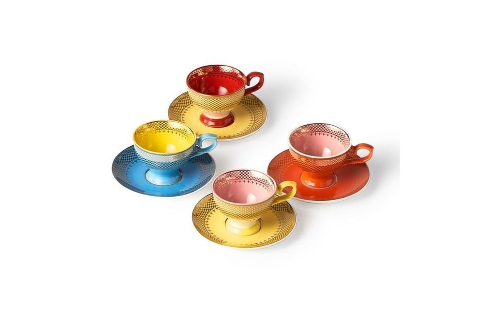 Lot de 4 tasses multicolores en porcelaine Grandma - 5