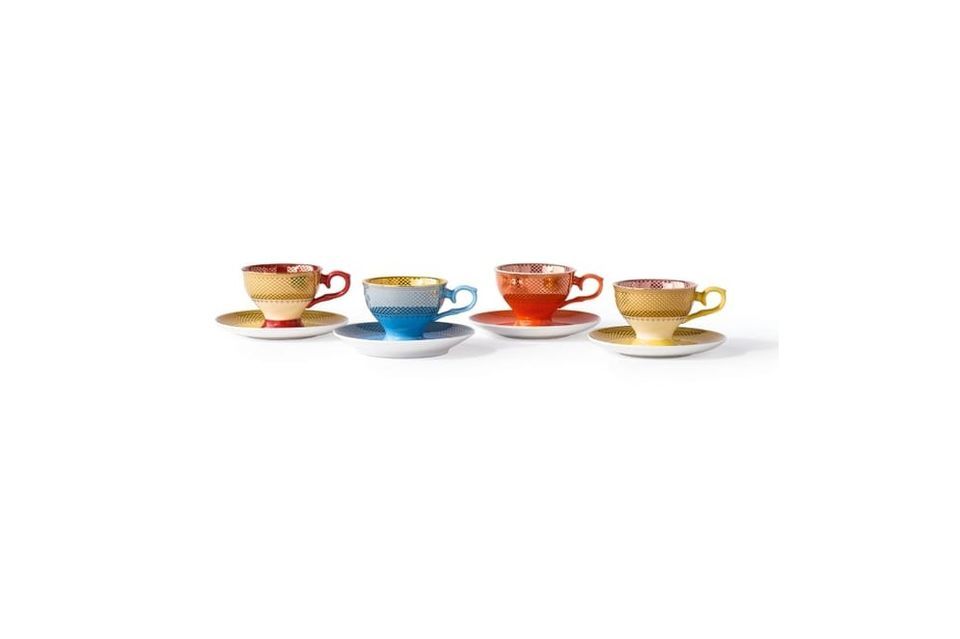 Lot de 4 tasses multicolores en porcelaine Grandma - 6