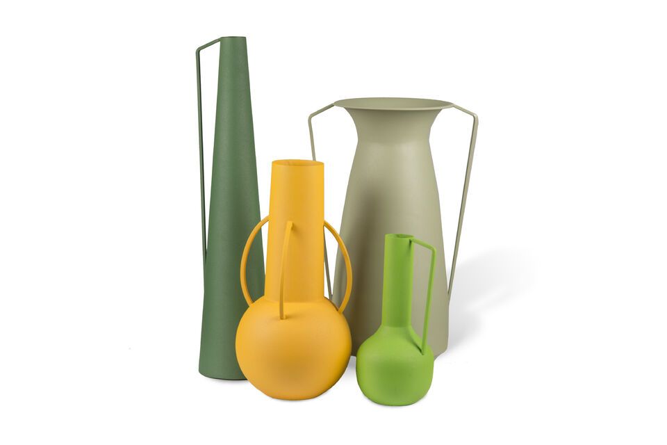 Lot de 4 Vases en fer vert Roman Pols Potten