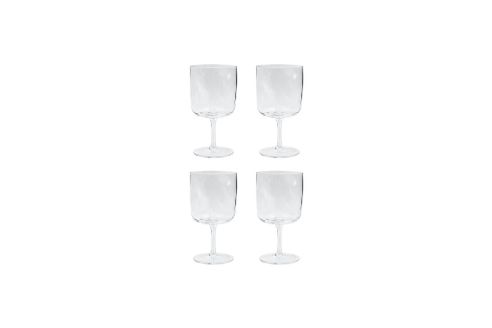 Lot de 4 verres à vin 30 cl en verre transparent HDSand House Doctor