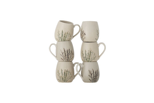 Lot de 6 mugs en grès naturel Bea Détouré