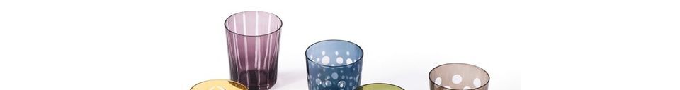 Mise en avant matière Lot de 6 verres multicolores avec motifs ronds Tumbler