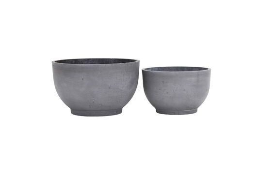 Lot de cache-pots en ciment gris Gard