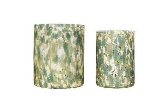 Lote de 2 candeleros de cristal multicolor Luce