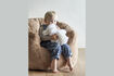 Miniature Lounge chair in brown polyester Kari 2
