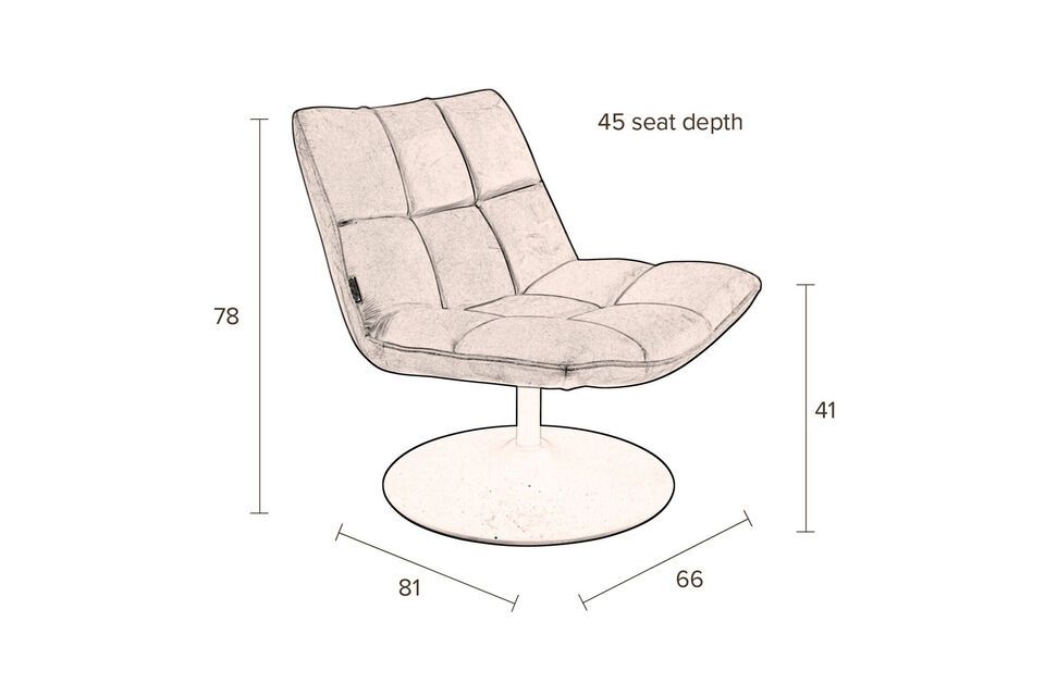 Lounge chair in light grey BAR - 14