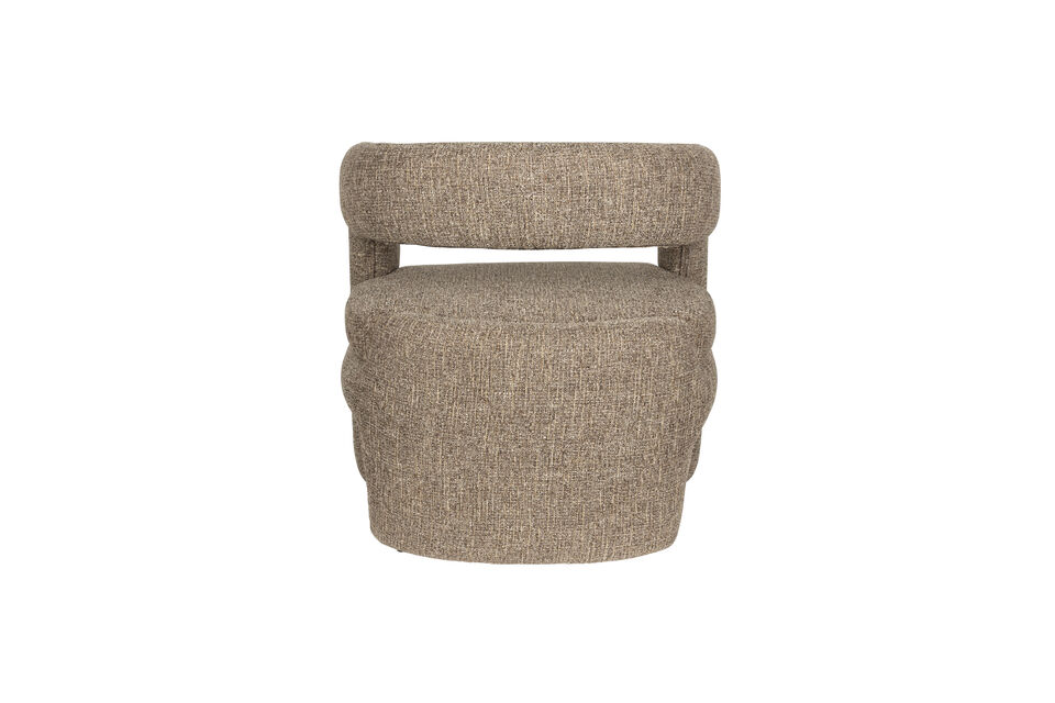Fully upholstered with coarse woven fabric
Has a comfortable seat
Featuring a striking design