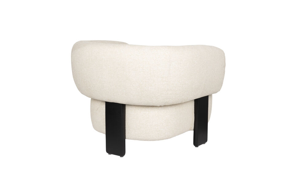 Lounge fauteuil in crèmekleurige stof Neil - 7