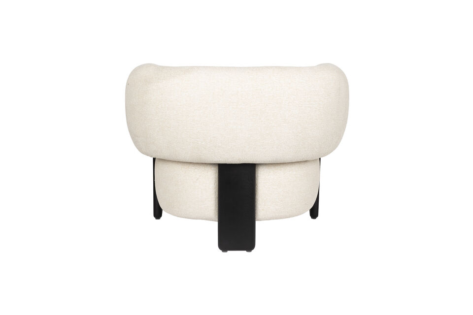 Lounge fauteuil in crèmekleurige stof Neil - 8