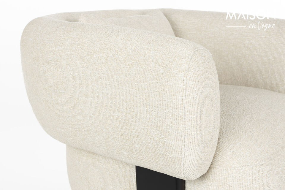 Lounge fauteuil in crèmekleurige stof Neil - 10
