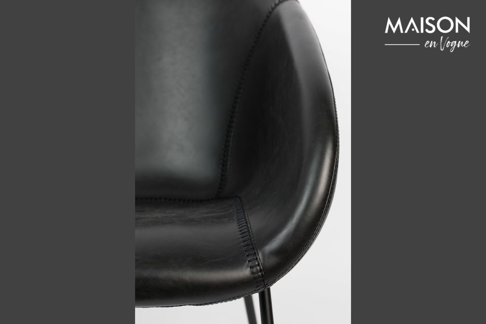 Lounge-Sessel aus schwarzem PU-Leder Feston - 7