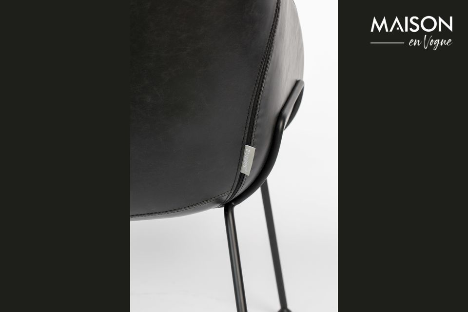 Lounge-Sessel aus schwarzem PU-Leder Feston - 9