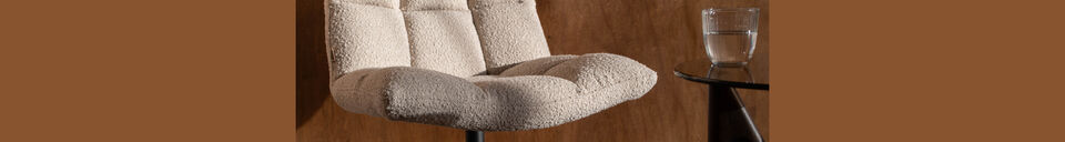 Materialbeschreibung Lounge Sessel Bar Bouclé