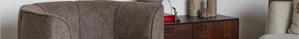 Benadrukte materialen Loungestoel Flower Bruin