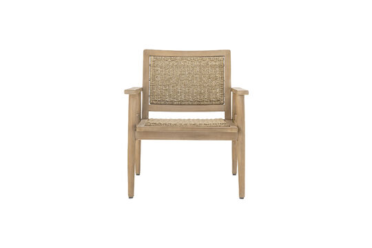 Loungestoel voor buiten van FSC-acacia en polyrotan naturel Sorrento Productfoto