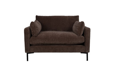 Loveseat 1,5 places en tissu marron foncé Summer