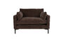 Miniature Loveseat 1,5 places en tissu marron foncé Summer Détouré