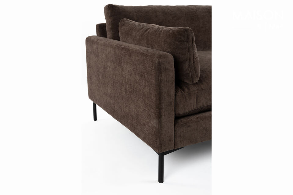 Loveseat 1,5 places en tissu marron foncé Summer - 8