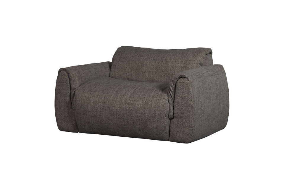Loveseat geweven stof grijs melange BAGGY Woood