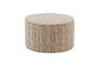 Miniature Low chenille pouf natural/beige Sarli Clipped