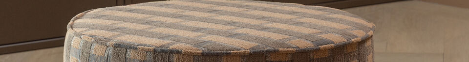 Material Details Low Pouf Chenille Brown/Pink SARLI